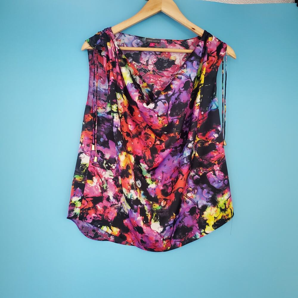 Vince Camuto Blouse Size Small Cowl with Beaded Strand